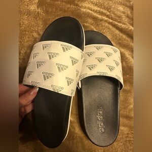 Adidas Black and White Logo Slides